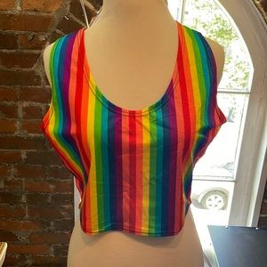 Rainbow Racerback crop top